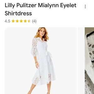 NWT Lilly Pulitzer White Eyelet Dress